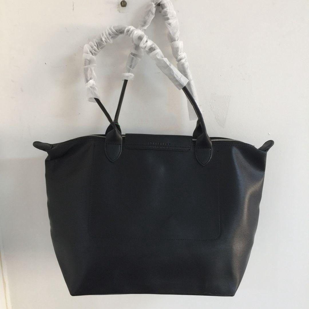 人気 LONGCHAMPロンシャンル プリアージュシティCity 肩掛け L黒