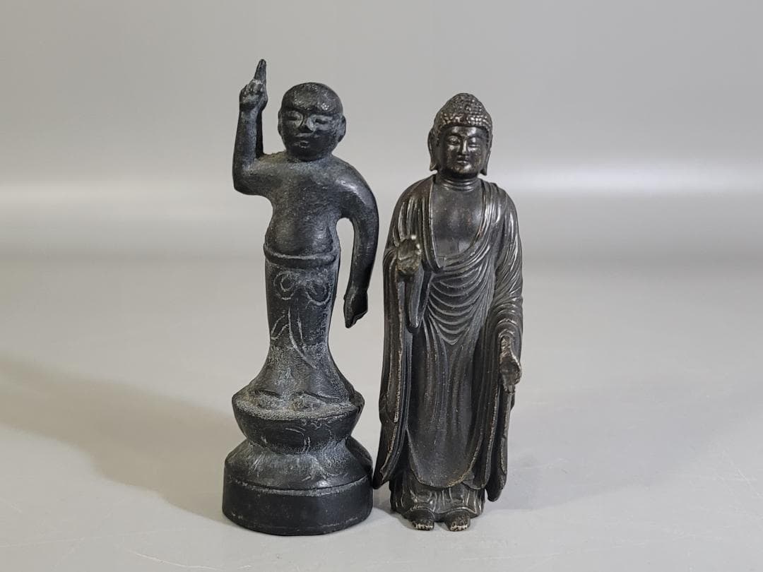 仏教美術 銅 仏像 2体