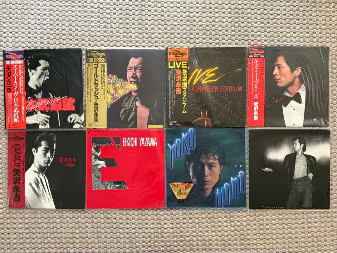 期間限定おまけ付き(タワレコA4ステッカー)♪矢沢永吉 レコード8枚おまとめ