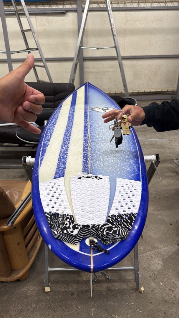 青 ストライプデザイン ファンボード