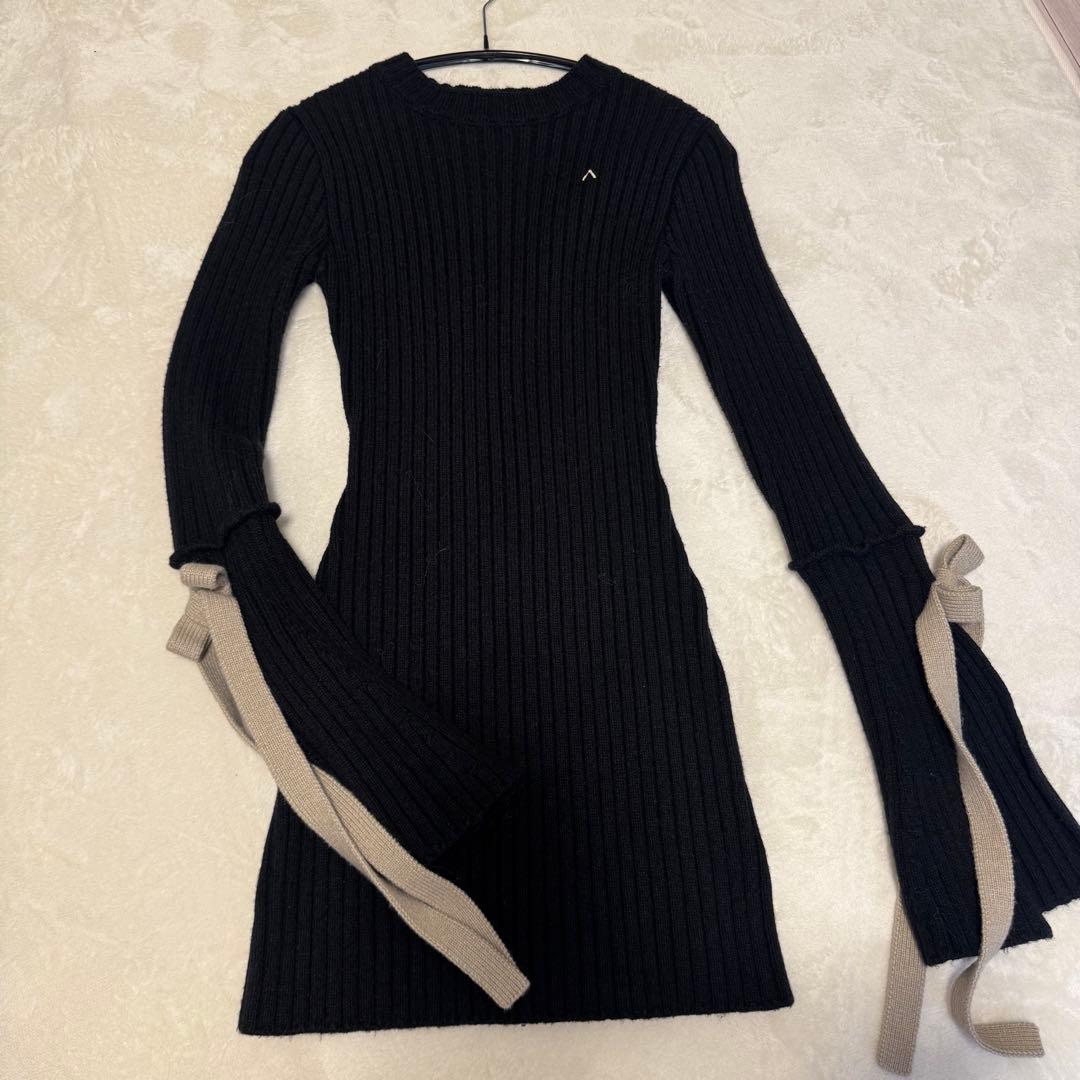 ワンピース ANDMARY Nora ribbon mini dress black