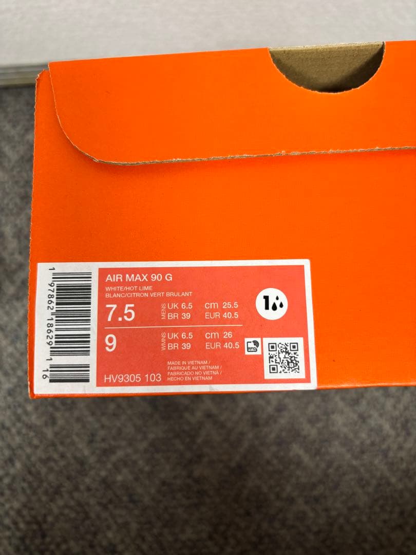ナイキ エア マックス 90 G ホワイト/ブラック/イエロー