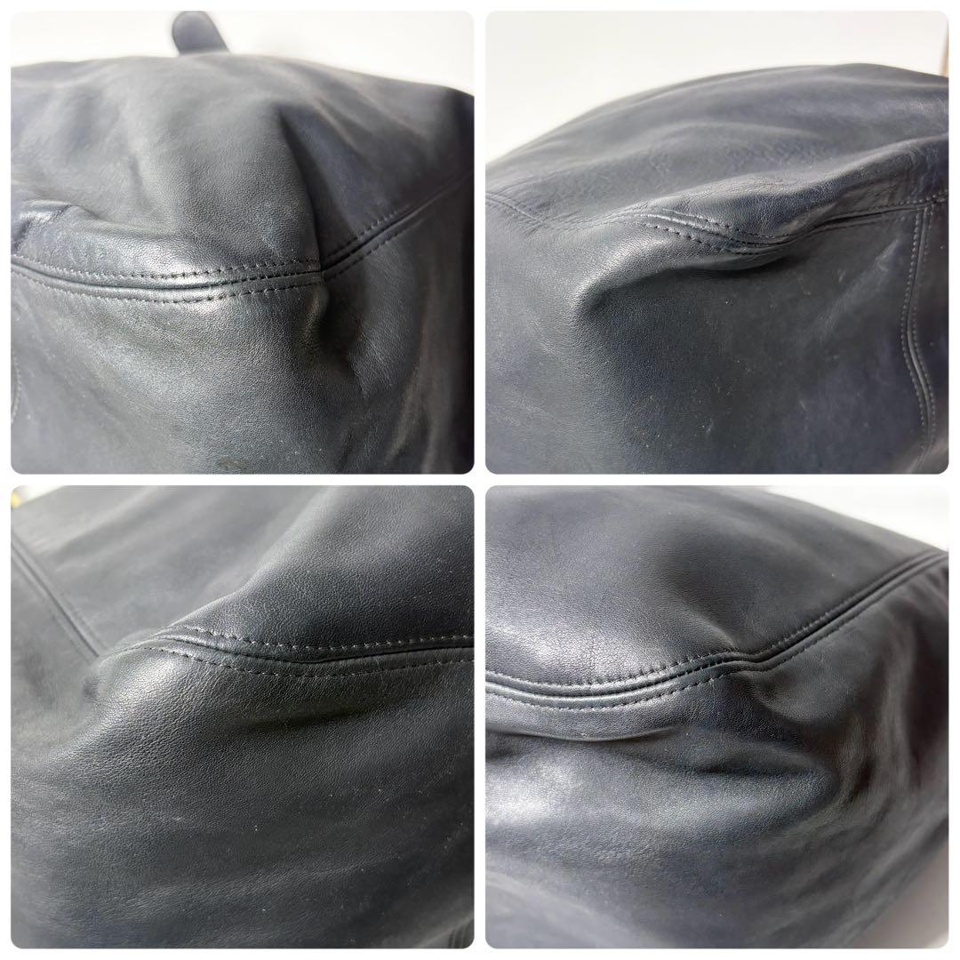 オールドコーチ　ネイビー　トートバッグ　大容量　vintage coach.