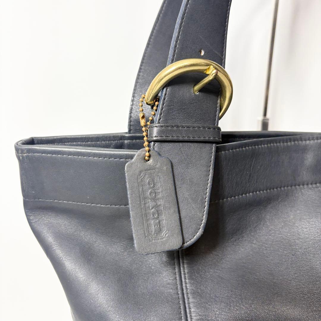 オールドコーチ　ネイビー　トートバッグ　大容量　vintage coach.