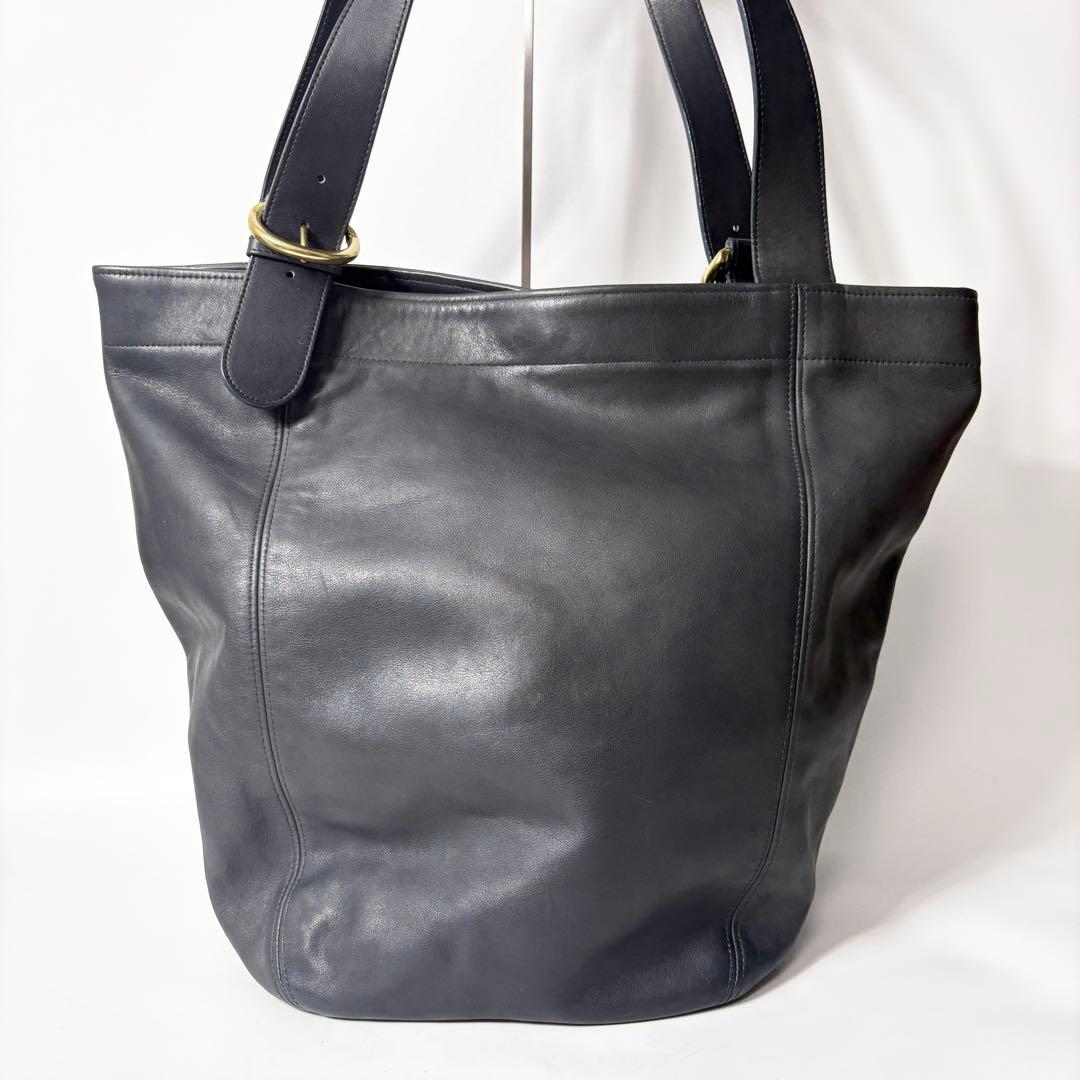 オールドコーチ　ネイビー　トートバッグ　大容量　vintage coach.