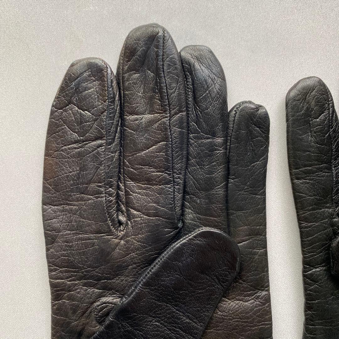 美品　イタリア製　シャネル　レザーグローブ　ブラック　黒革手袋　サイズ6ハーフ