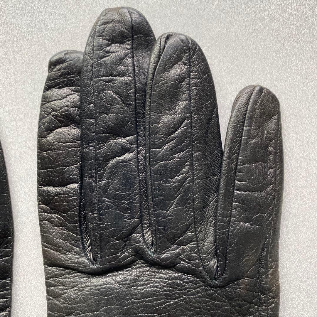美品　イタリア製　シャネル　レザーグローブ　ブラック　黒革手袋　サイズ6ハーフ