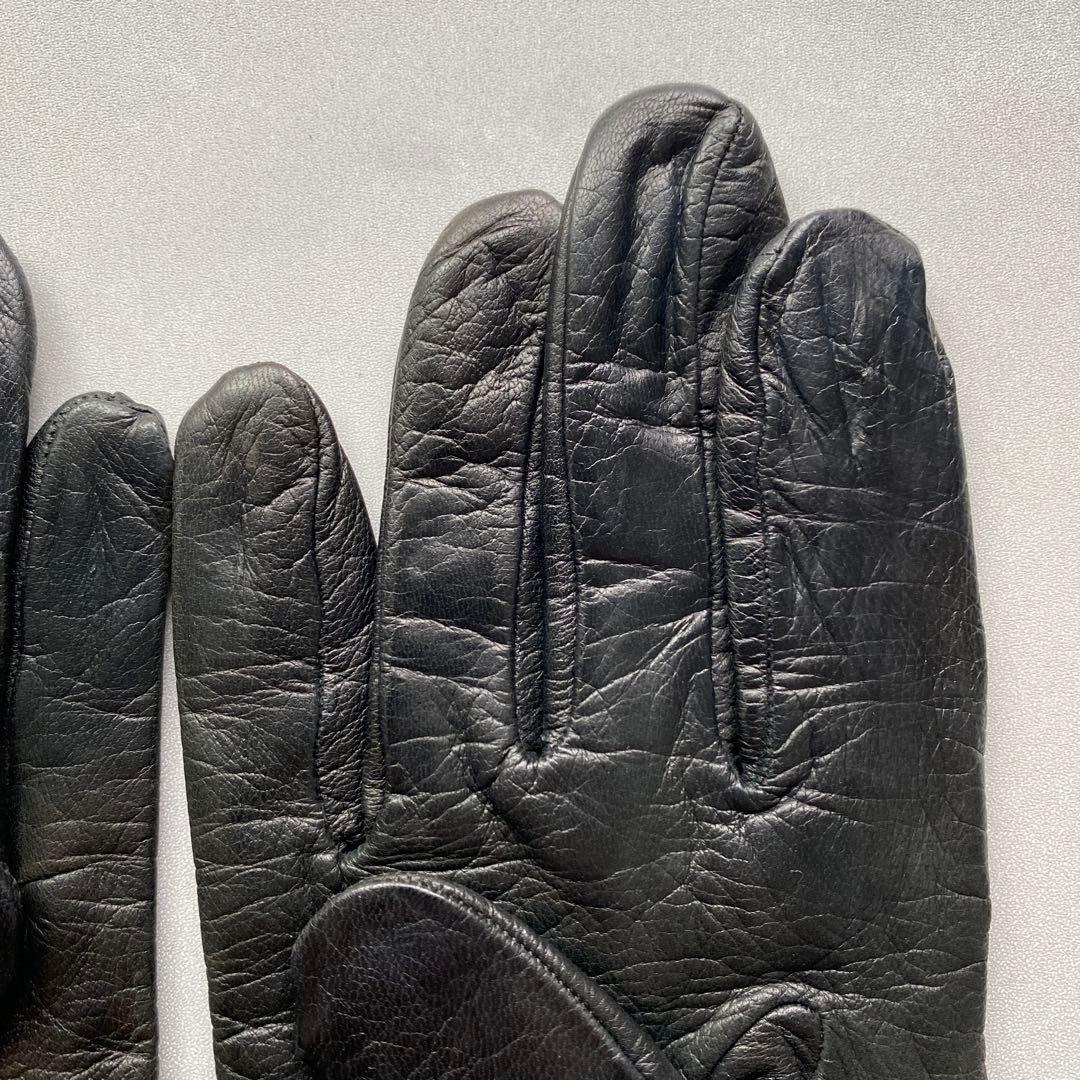 美品　イタリア製　シャネル　レザーグローブ　ブラック　黒革手袋　サイズ6ハーフ