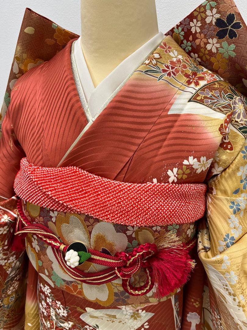 振り袖　フルセット　別誂長襦袢　成人式　金彩加工　刺繍入り　結婚式　737