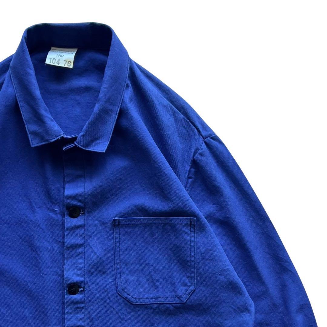 【80s】フランス製ワークジャケット/コットンツイル/ ink blue