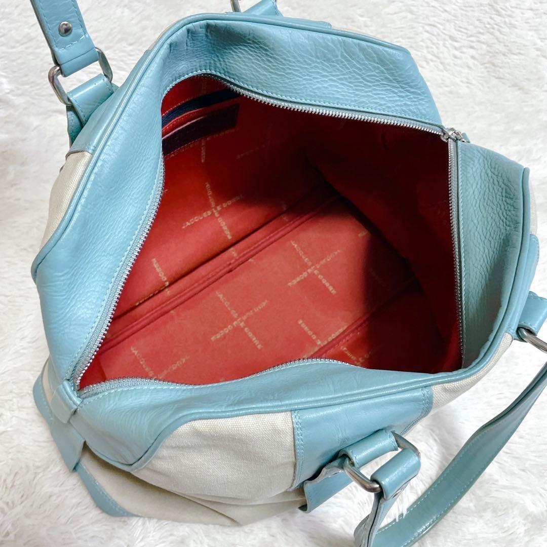 ジャックルコー レザー 切り替え ボストンバッグ トートバッグ キャンバス