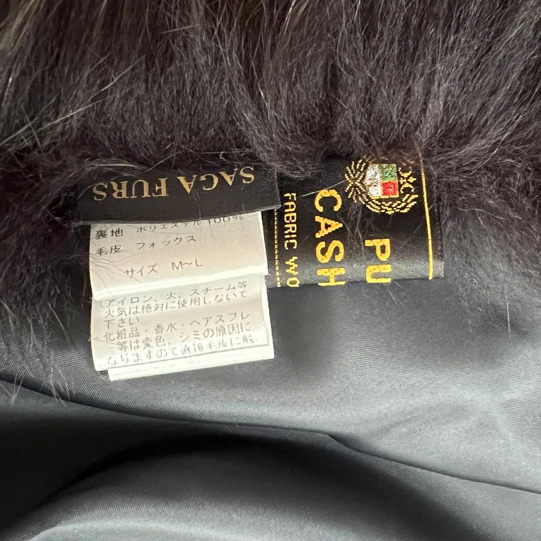 新品未使用イタリア製カシミヤ ケープ コート　ポンチョ サガファー ￼フォックス