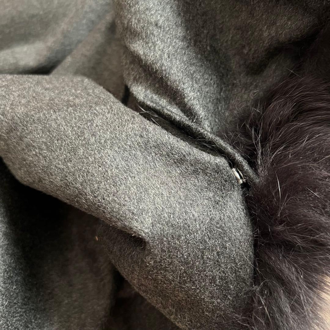 新品未使用イタリア製カシミヤ ケープ コート　ポンチョ サガファー ￼フォックス