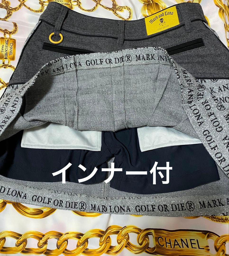 マークアンドロナ 近年モデル プリーツスカート インナー付き 総柄