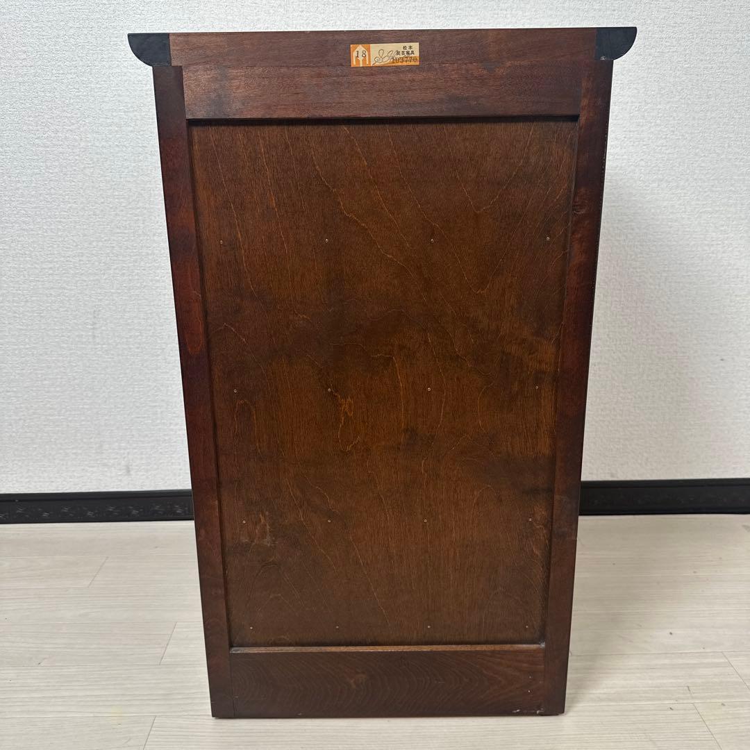 松本民芸家具 立体的なデザインT型脇棚 サイドチェスト 約13万8千円 ※i4※