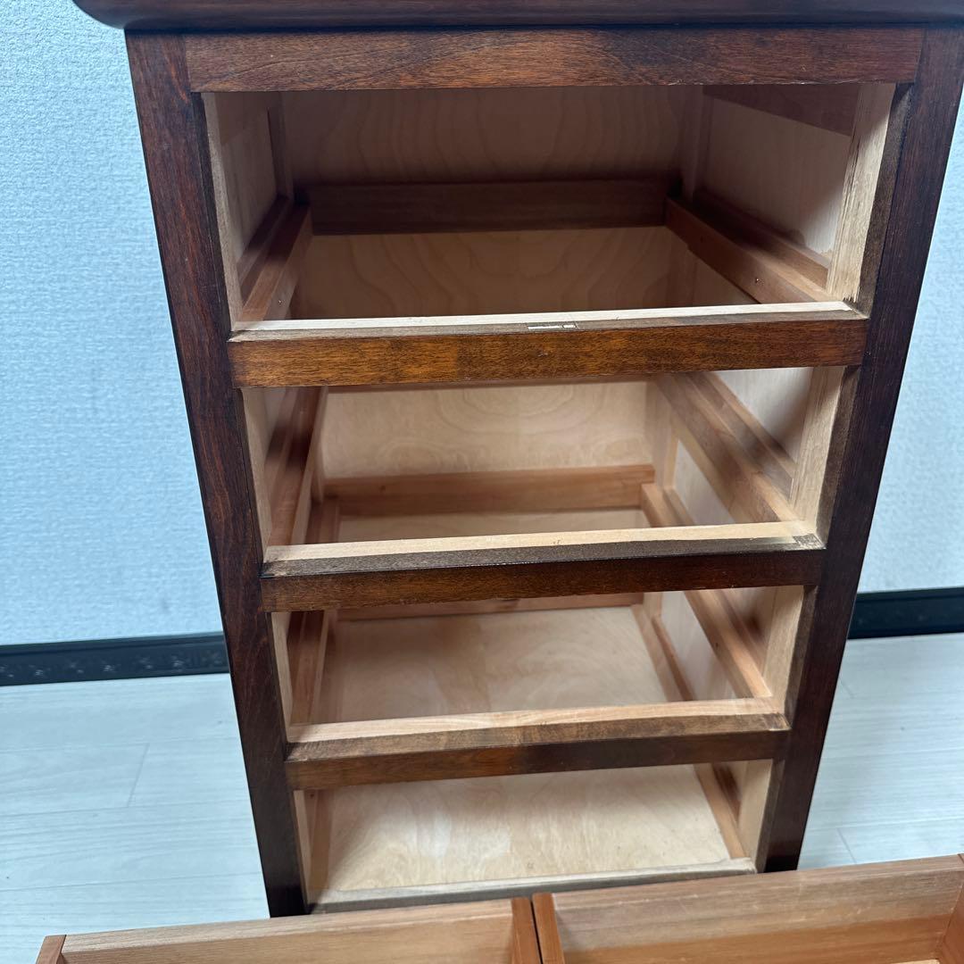 松本民芸家具 立体的なデザインT型脇棚 サイドチェスト 約13万8千円 ※i4※