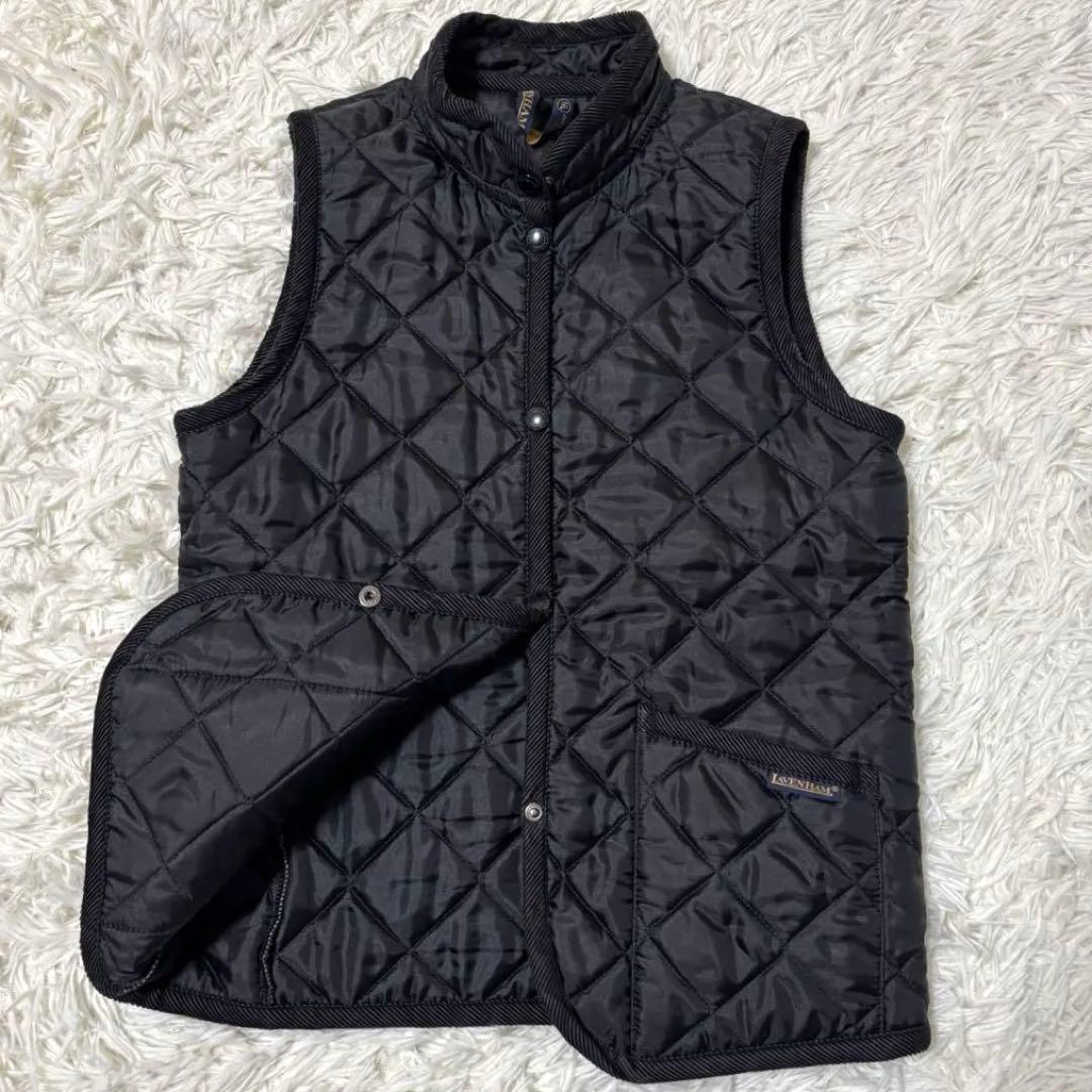 ラベンハム 中綿 キルティングベスト ブラック 黒 イギリス製 ウォッシャブル