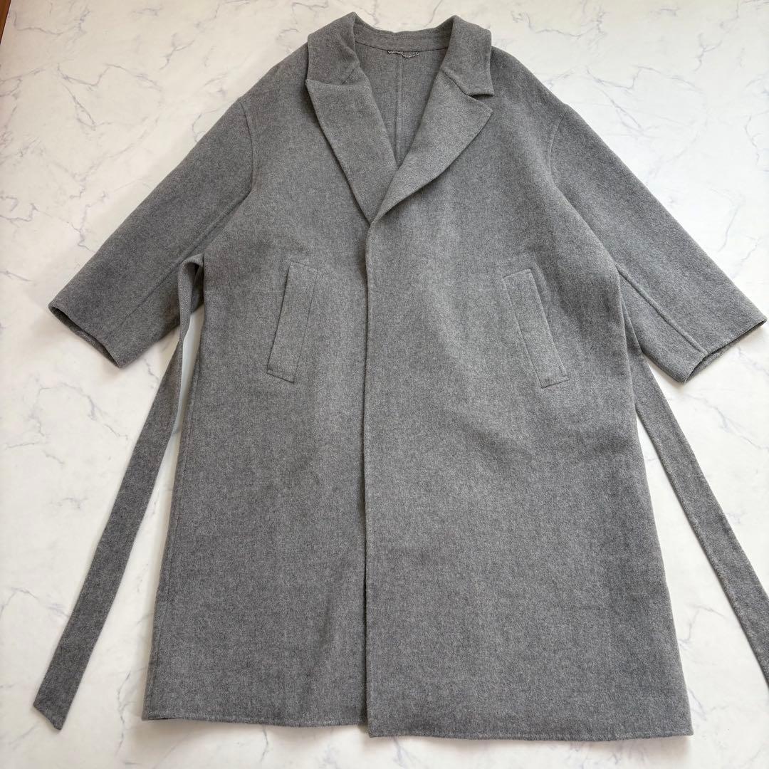 極美品 23AW 定価7万円 23区 ウールカシミヤリバーコート 44 ロング