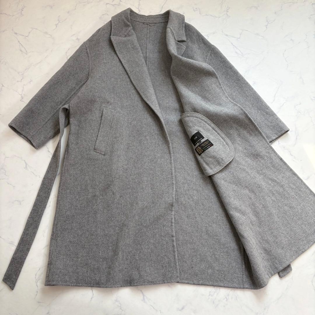 極美品 23AW 定価7万円 23区 ウールカシミヤリバーコート 44 ロング