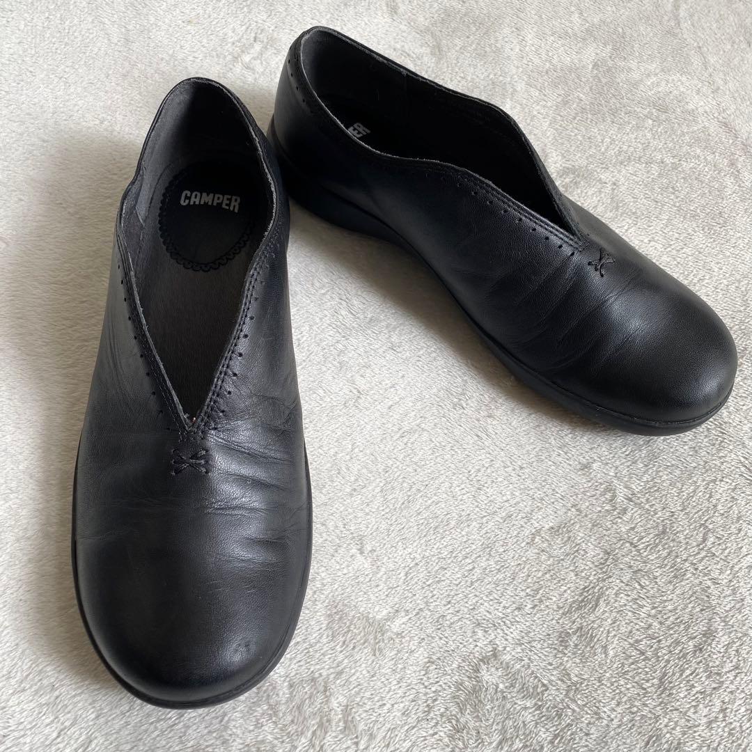 【美品✨】Camper スパイラルコメット　フラットシューズ　レザー　23cm