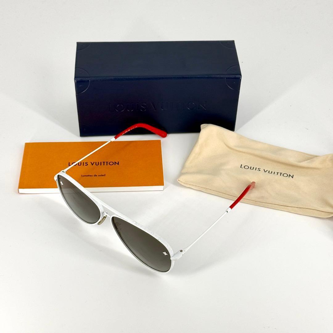 ルイヴィトン サングラス LV パイロット Z1637U ホワイト レッド