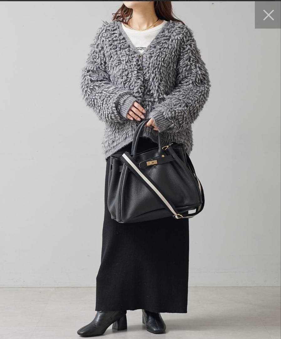 pual be cin レザー ブラック トートバッグ ショルダー付き