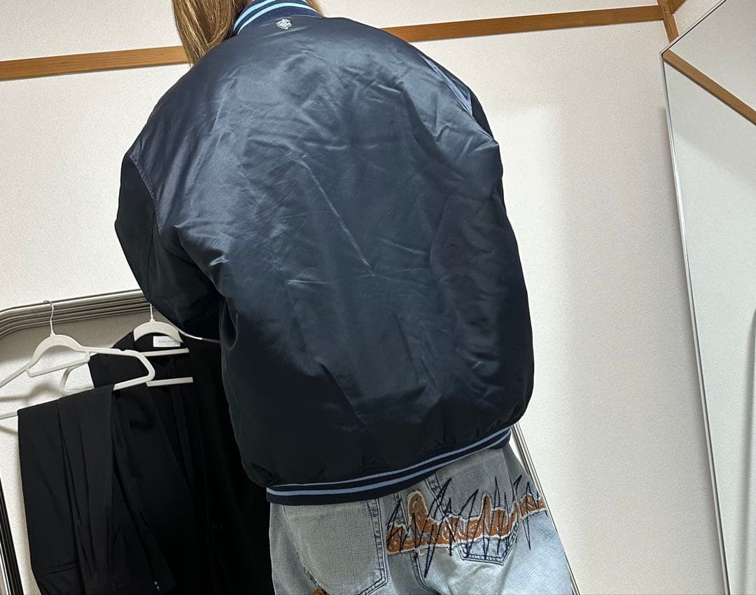 【美品】90's 00's ロカウェア　ネイビー スタジャン　XL