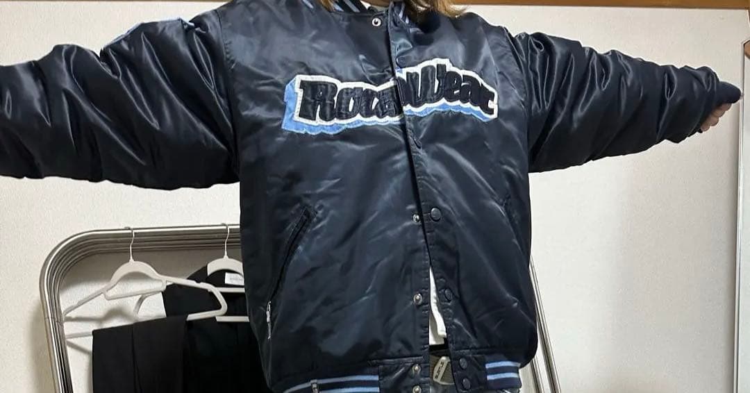 【美品】90's 00's ロカウェア　ネイビー スタジャン　XL