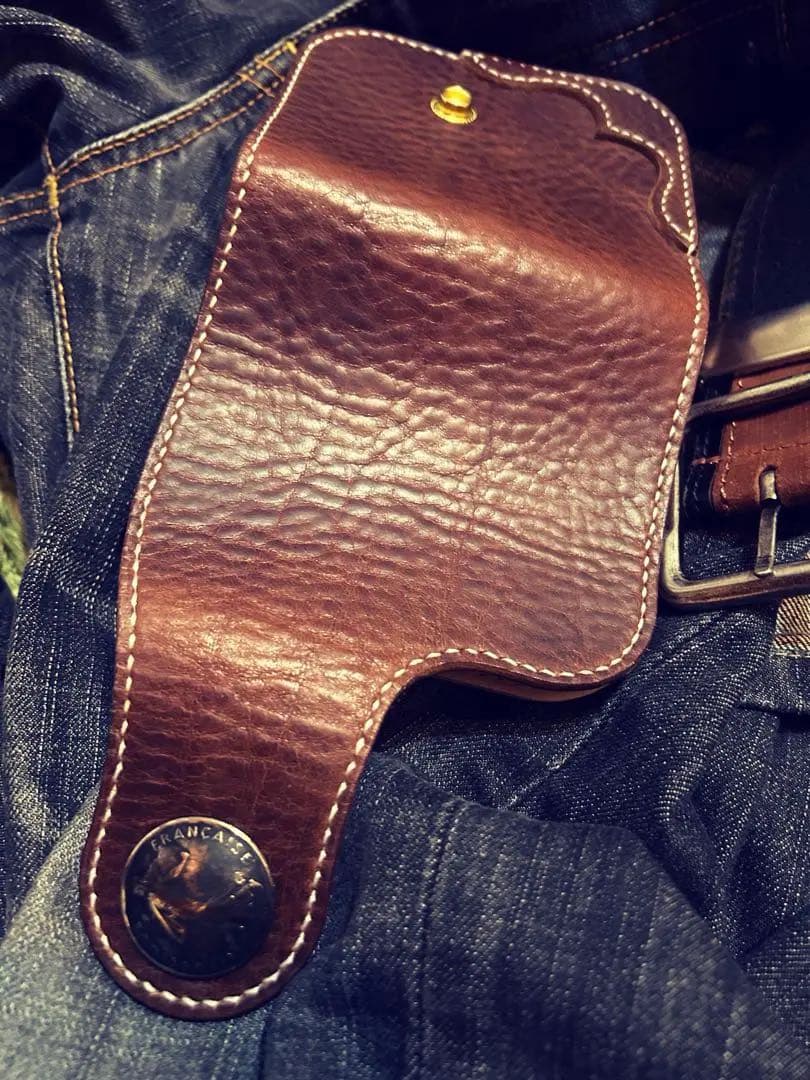 新品アウトレット　総手縫い　バッカスレザーウォレット 専用箱付　コンチョ選択可能