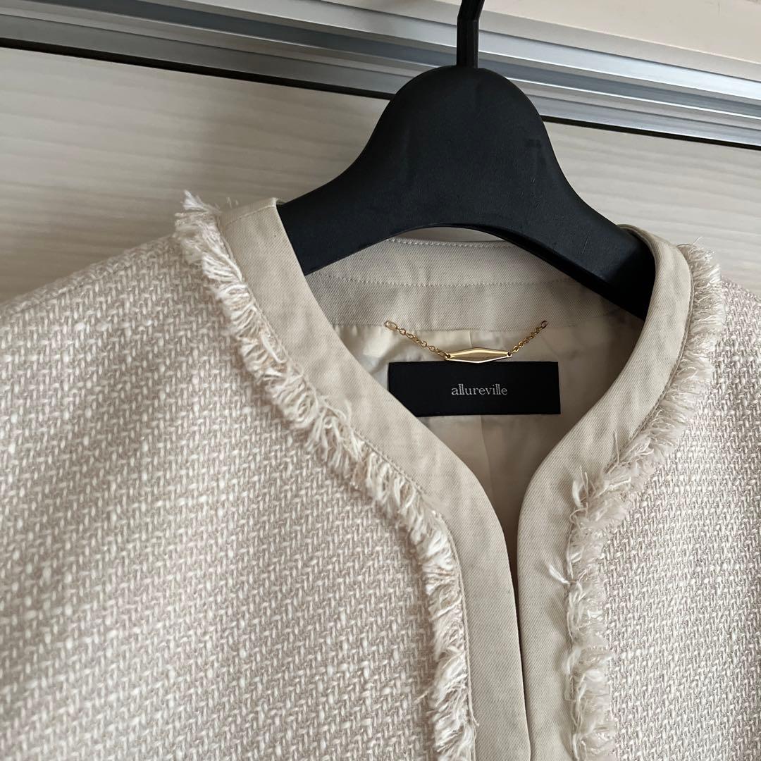 allureville ツイードノーカラージャケット