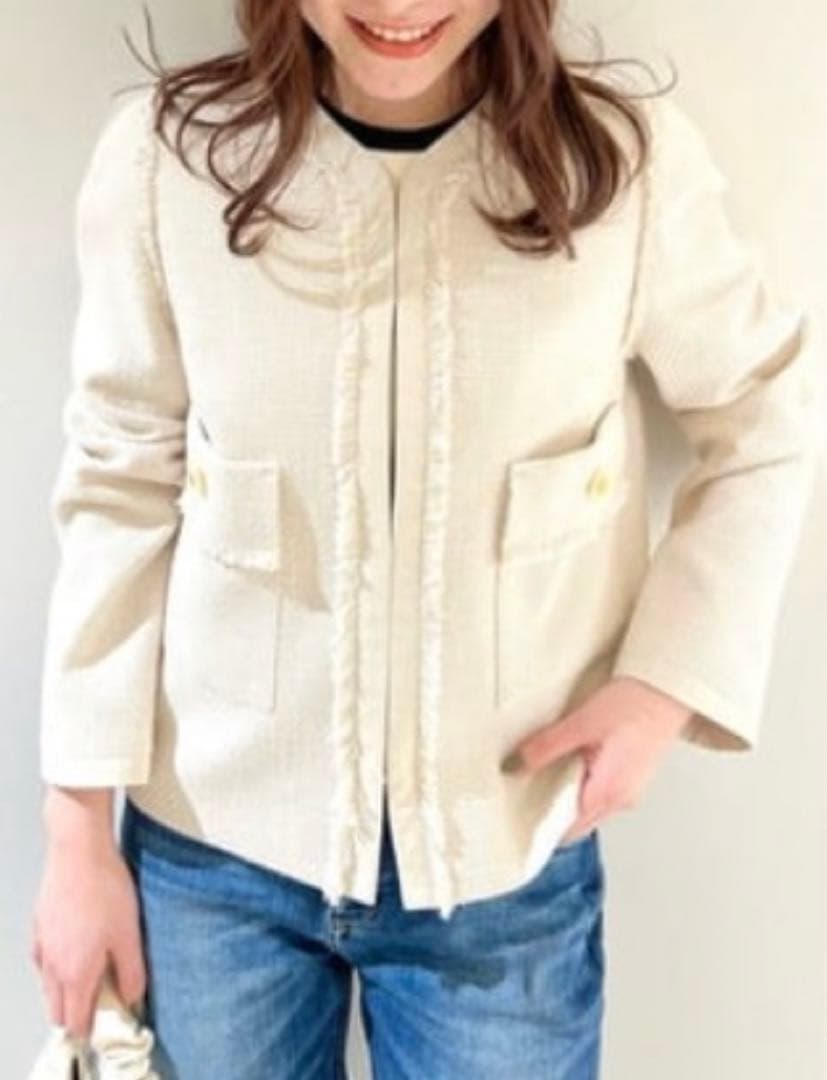 allureville ツイードノーカラージャケット