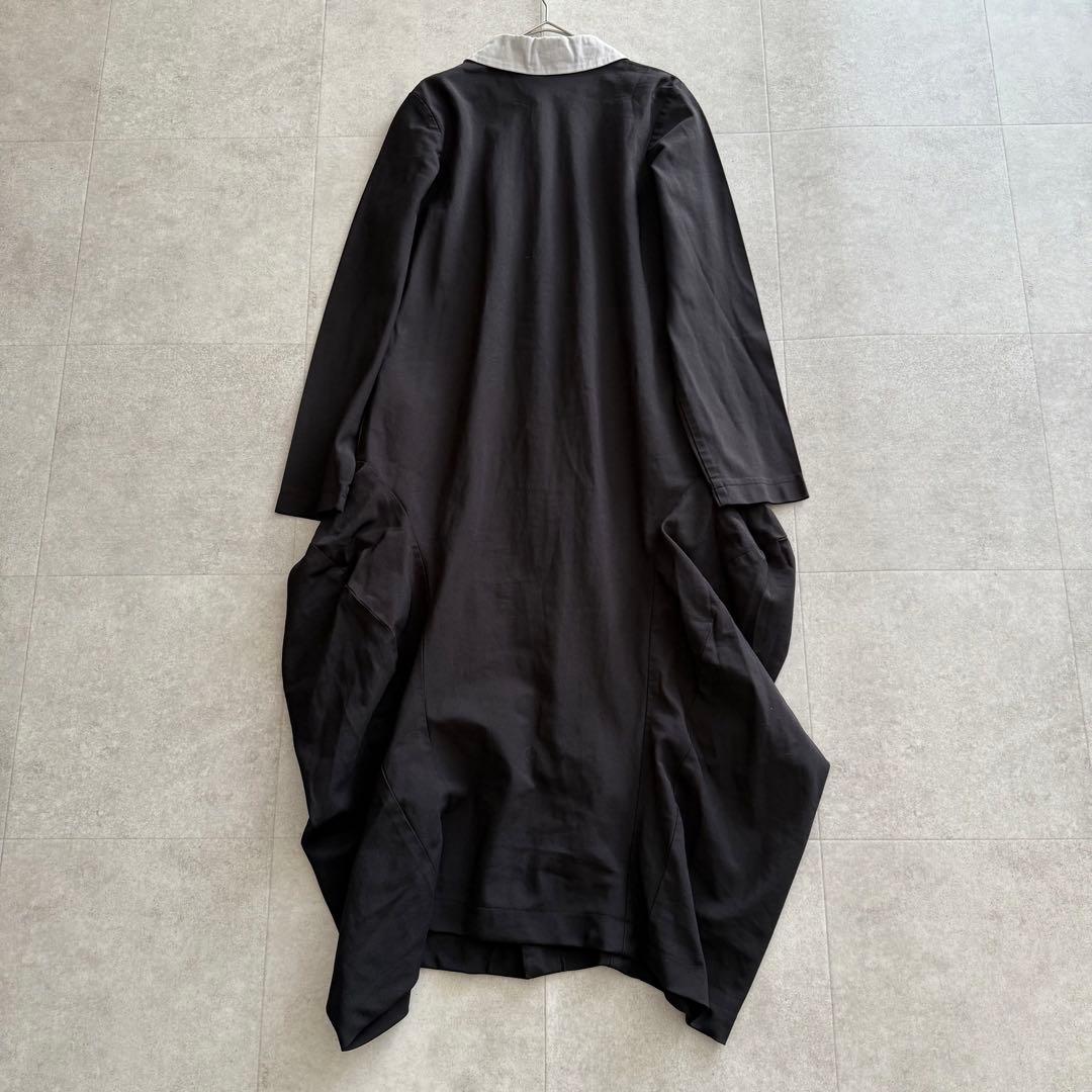 コムデギャルソン　コムコム　ポリ縮ワンピース　コブ　丸襟　AD2019　黒