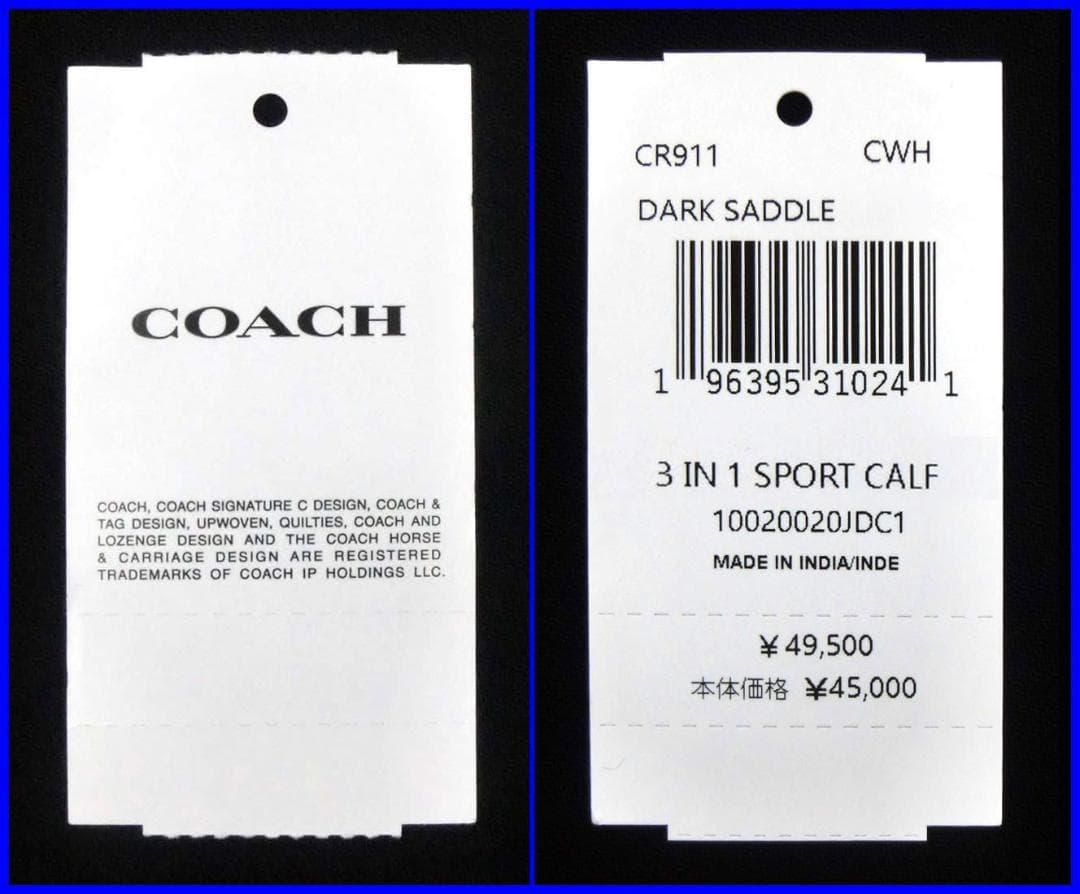 新品コーチCOACH◆3-IN-1ウォレット札入パスケースカードカーフレザー