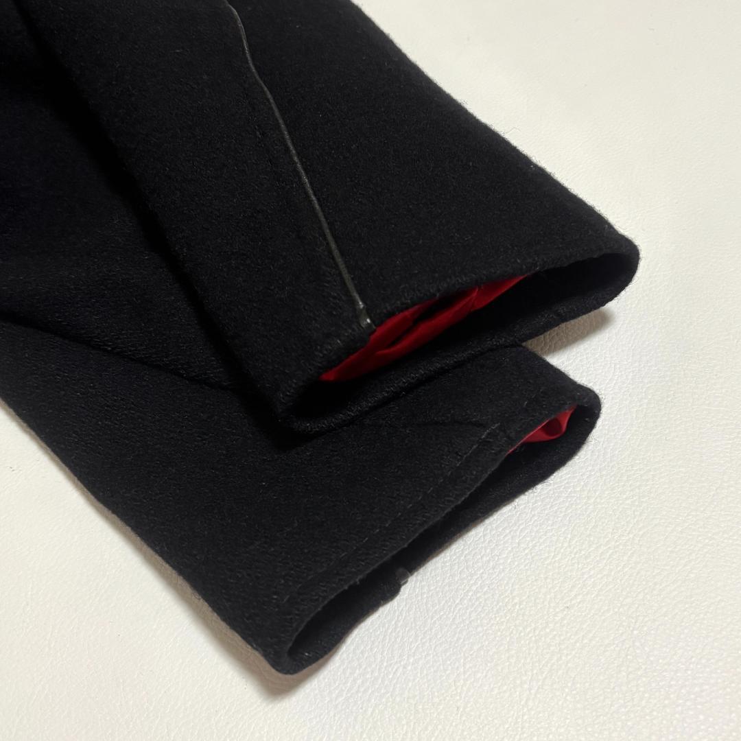 希少 Schott ピーコート USA製 レザーパイピング 40 L 黒 赤