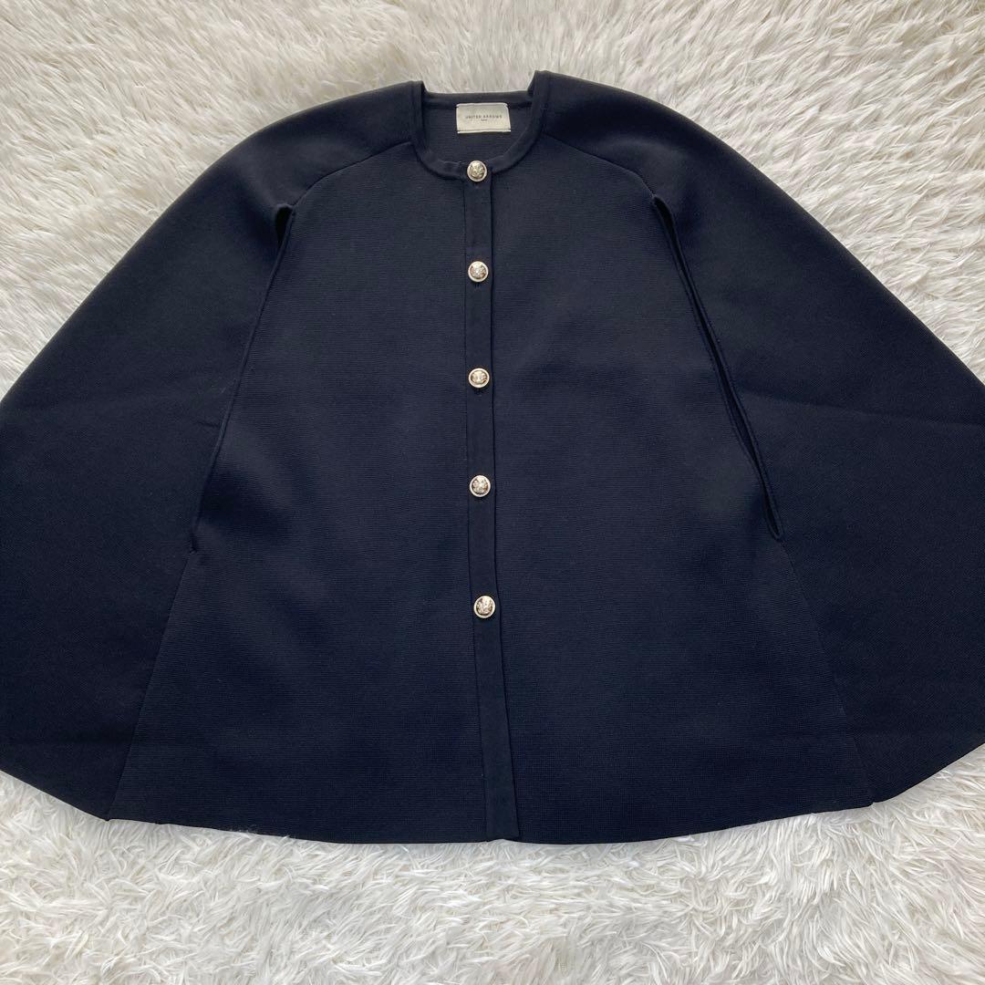 UNITED ARROWS ケープ カーディガン 金ボタン タキマキ ブラック