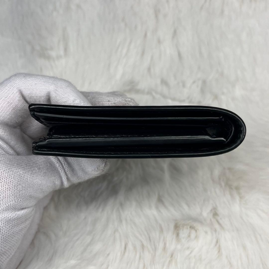【極美品】COACH シンプルブラックレザー 二つ折り財布