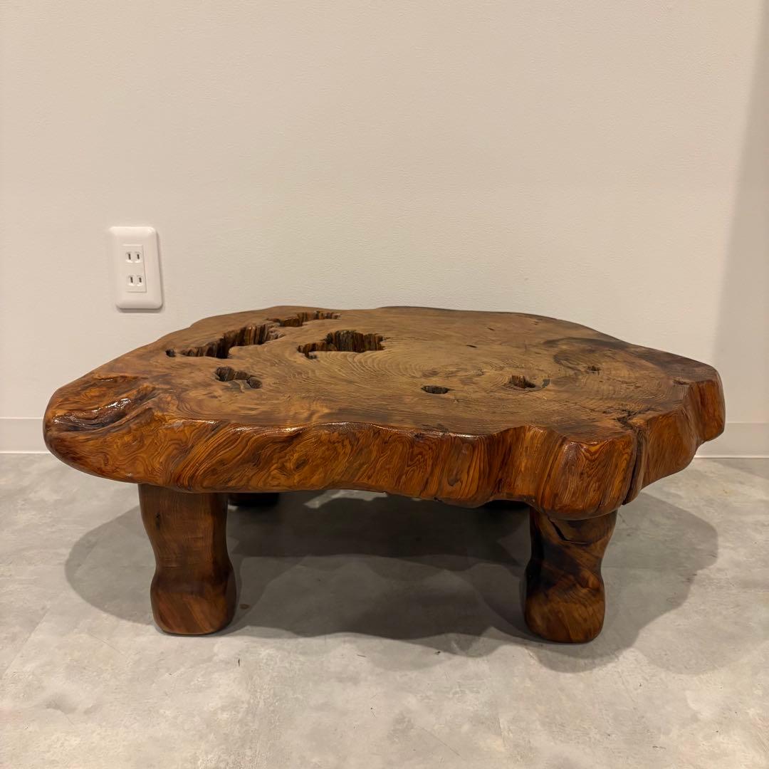欅？ 輪切 テーブル 一枚板 丸太 コーヒーテーブル