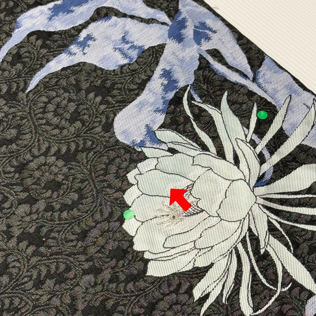 訳あり　名古屋帯　西陣織　千地泰弘　月下美人　お仕立て込み