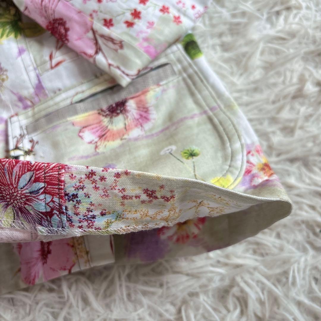 ジェニーギャルソン イタリア製生地 ボタニカルフラワー ジャケット 42 大きい