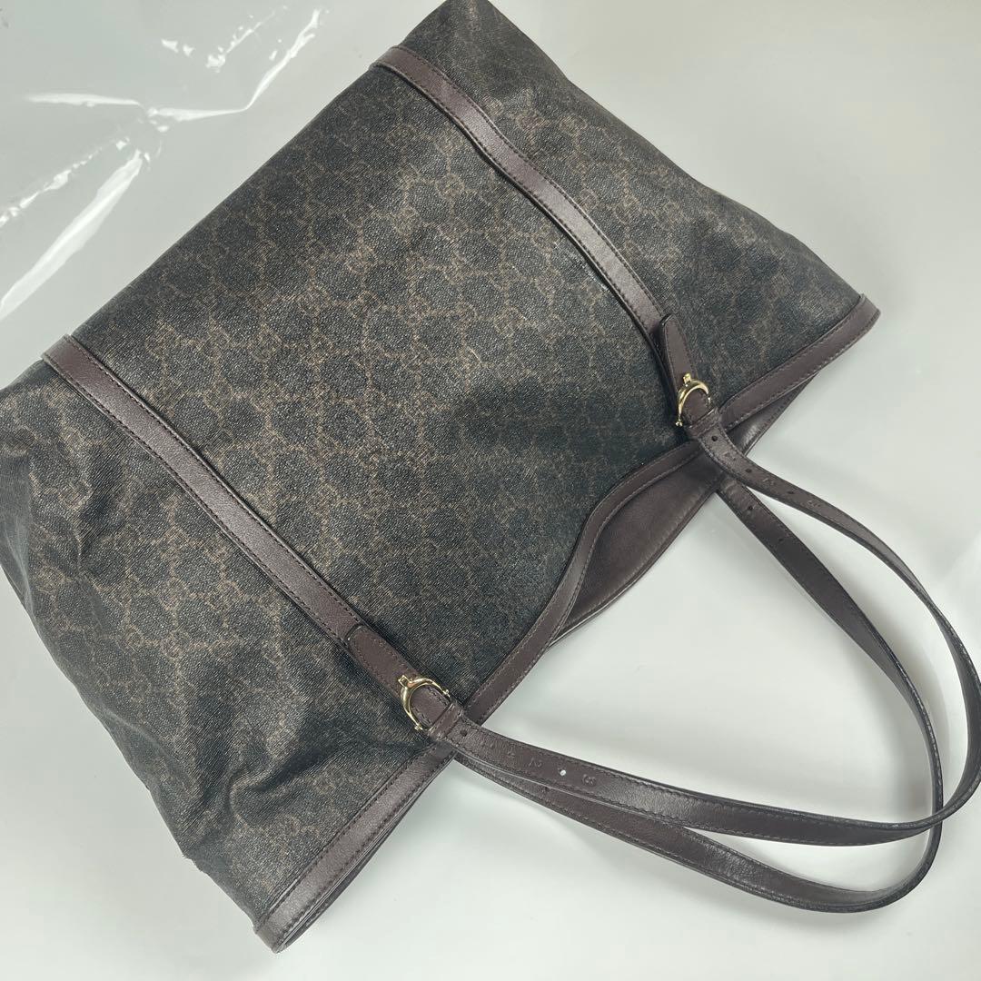 【極美品】GUCCI グッチ GGスプリーム GGプラス トートバッグ ブラウン