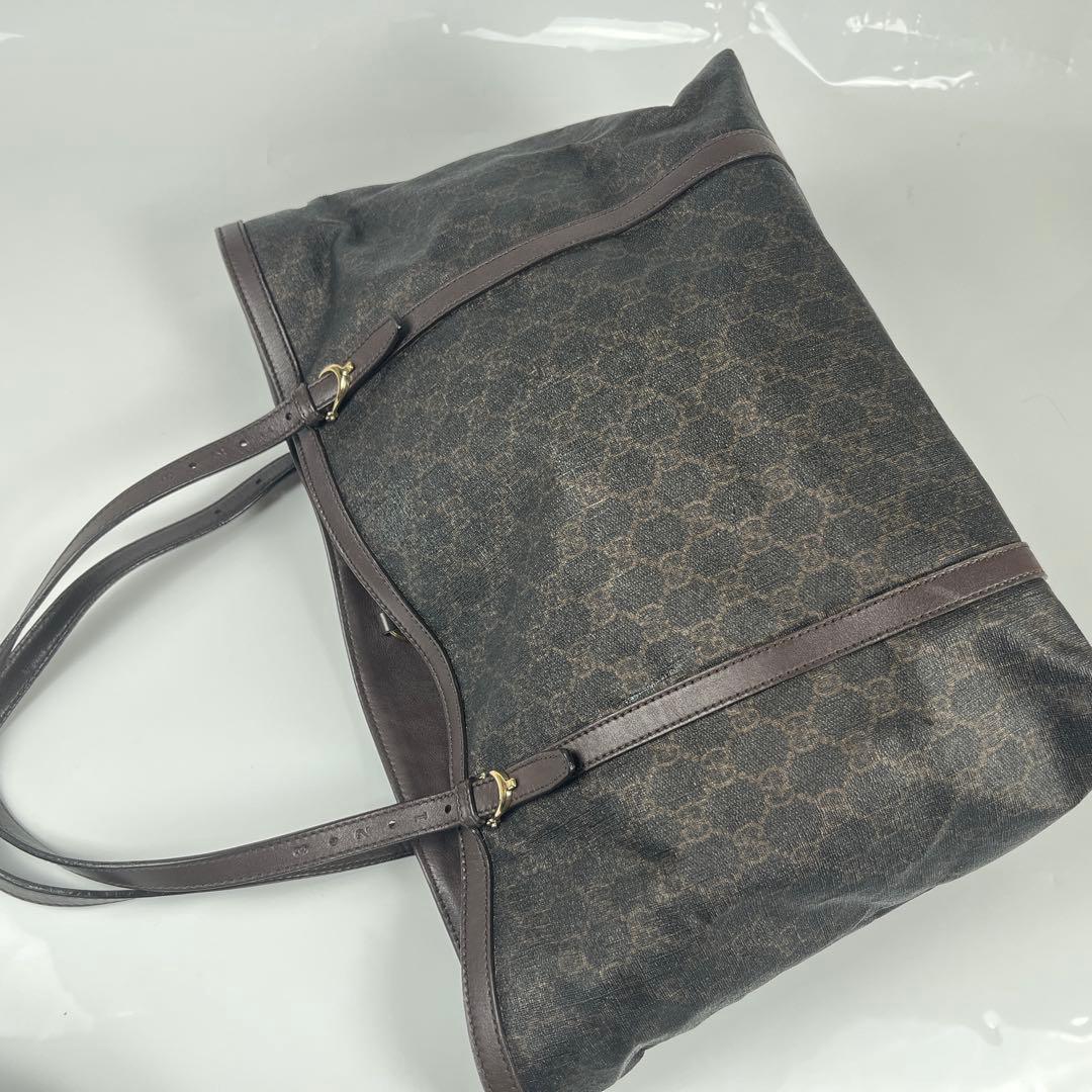 【極美品】GUCCI グッチ GGスプリーム GGプラス トートバッグ ブラウン
