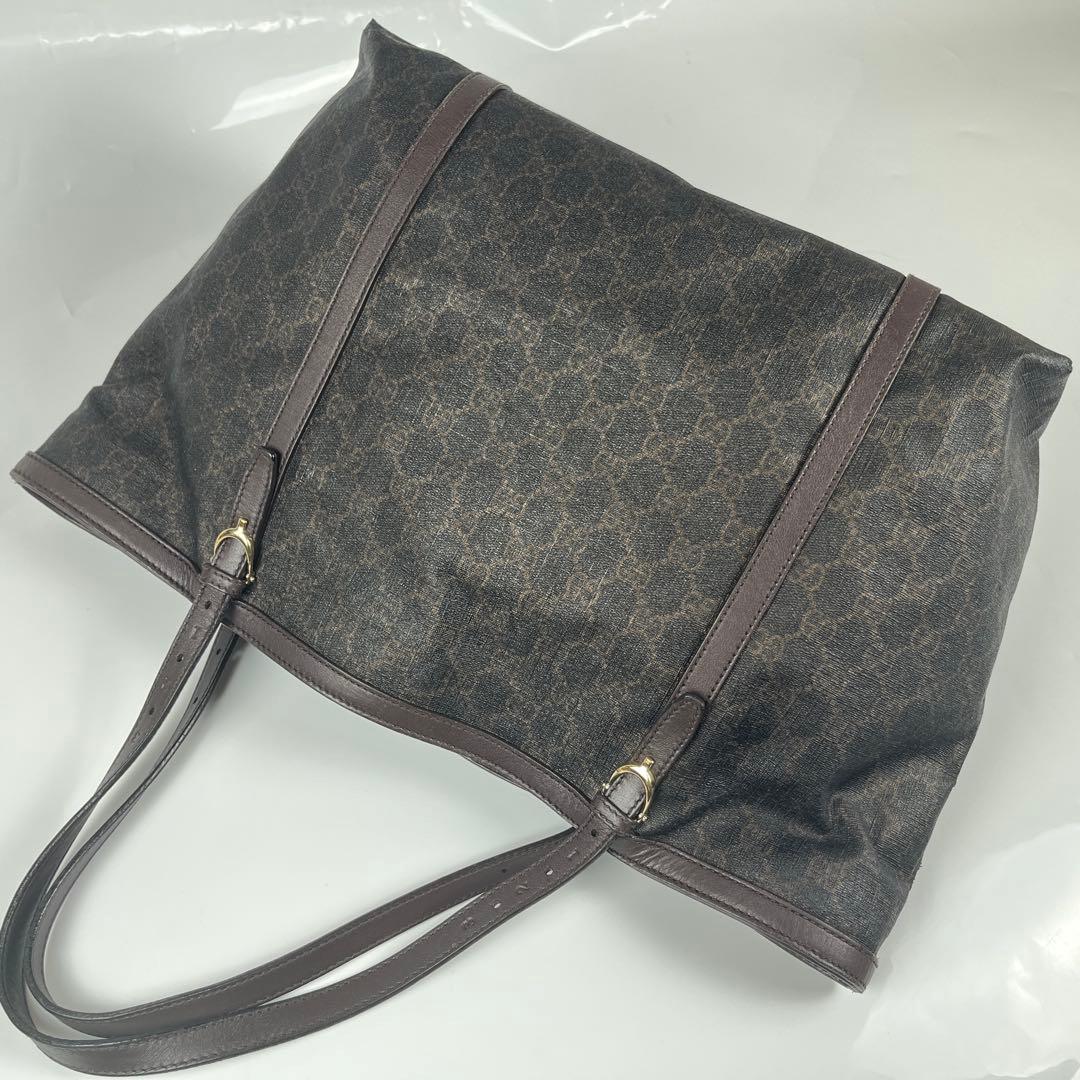 【極美品】GUCCI グッチ GGスプリーム GGプラス トートバッグ ブラウン