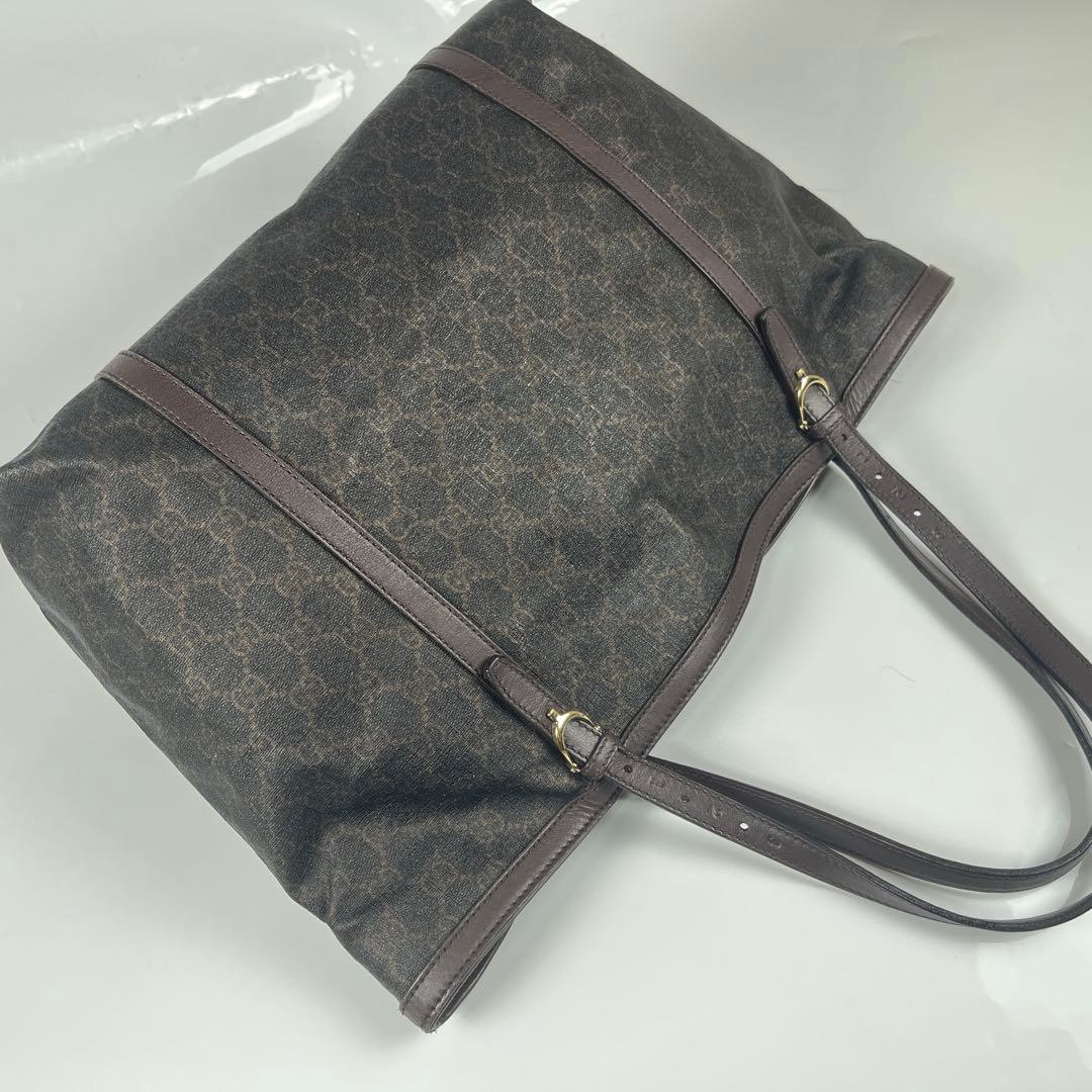 【極美品】GUCCI グッチ GGスプリーム GGプラス トートバッグ ブラウン