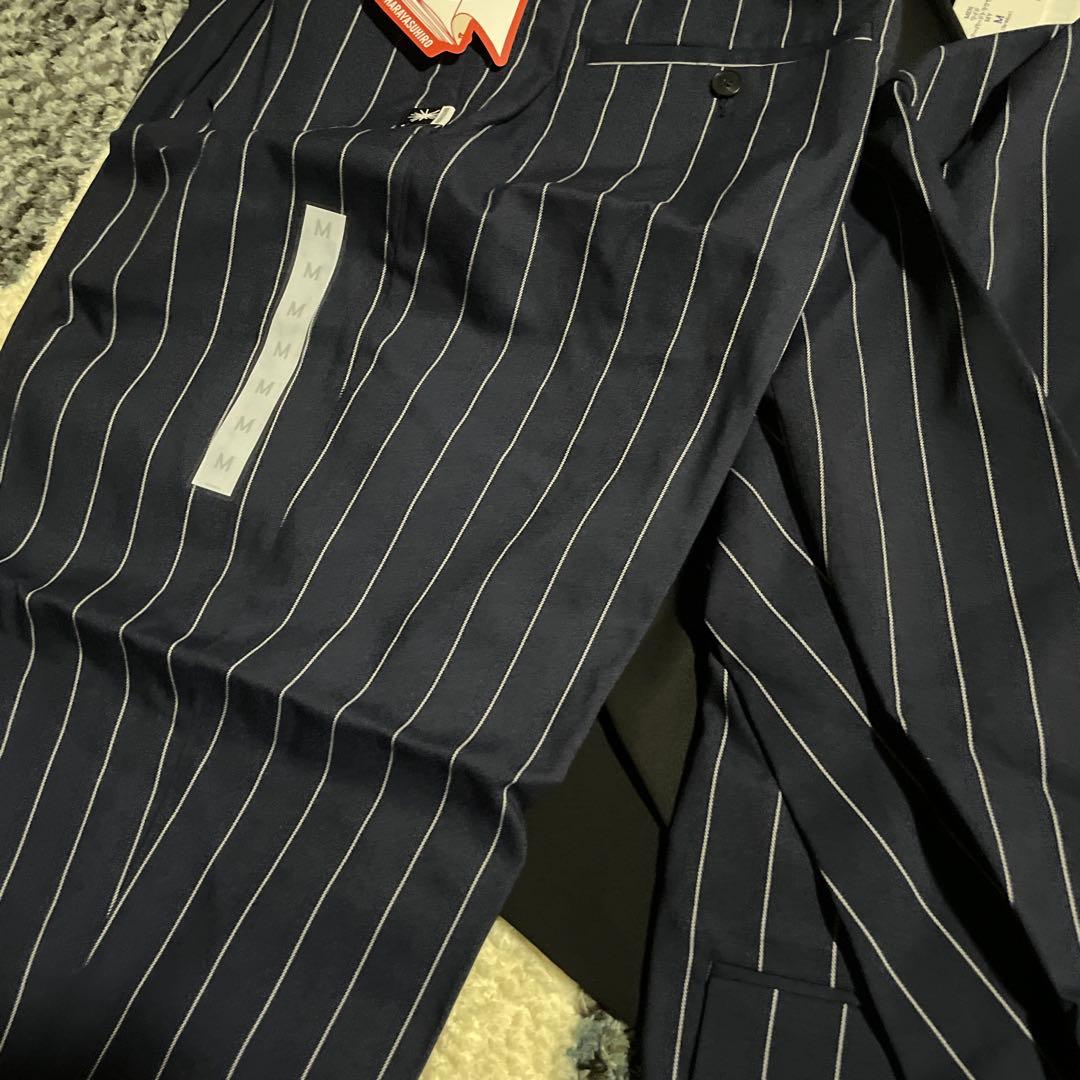 GU×MIHARAYASUHIRO ストライプノーカラージャケットセットアップ