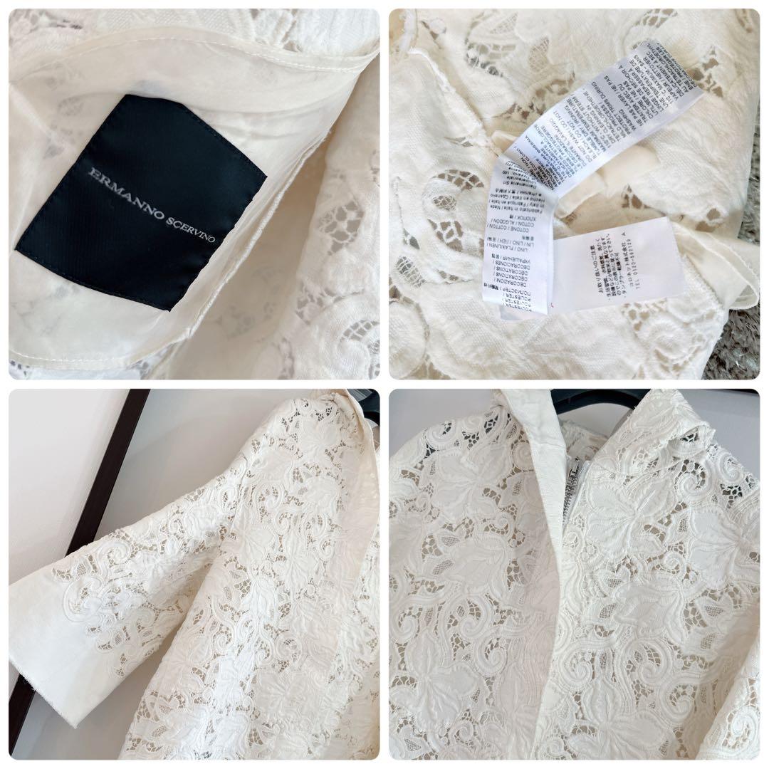 ermanno scervino レース　キャンバス　スプリングコート