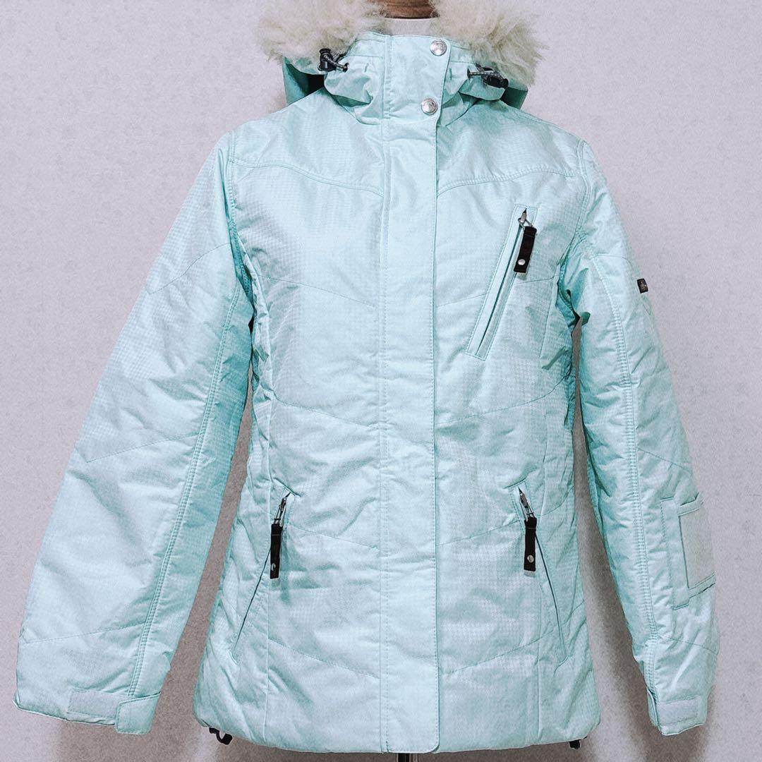 美品 ellesse スキーウェア 上下セット S ミントグリーン ブラウン