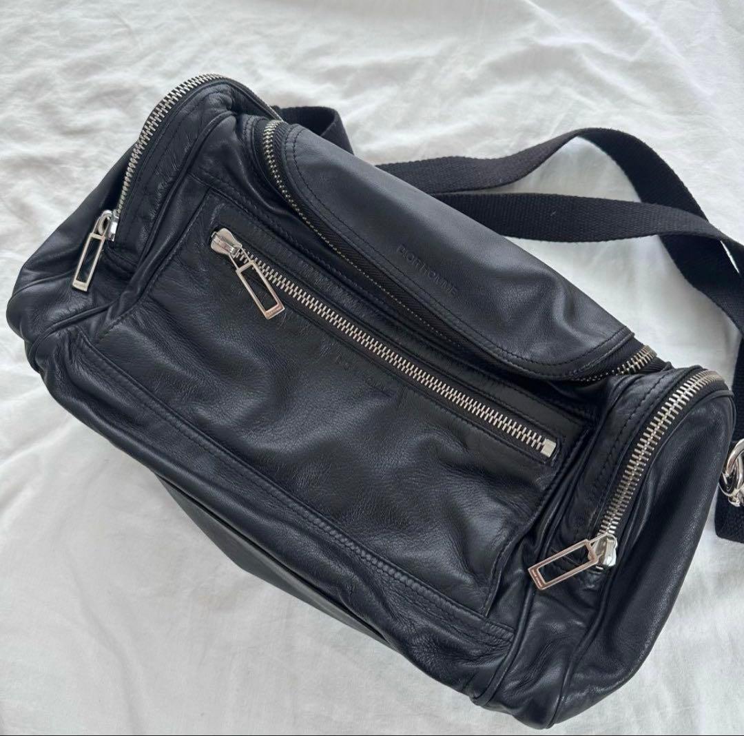 dior homme レザー ショルダー ドラムバッグ