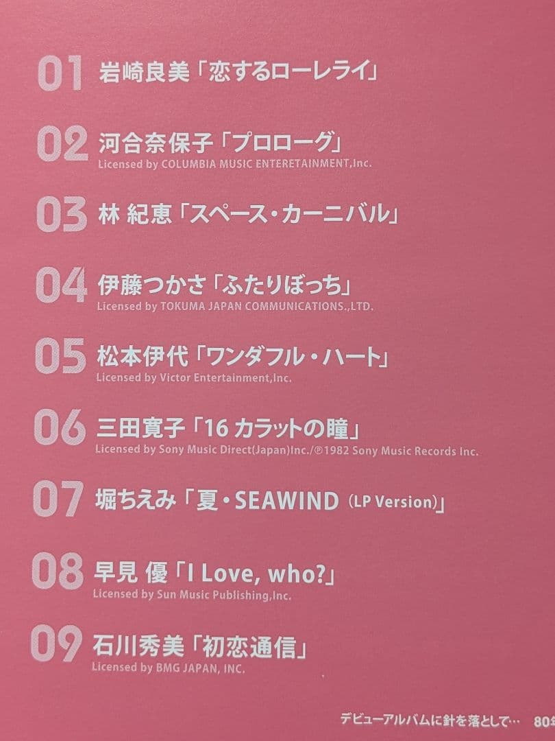 デビューアルバムに針を落として　80年代アイドル編　河合奈保子　早見優　菊池桃子