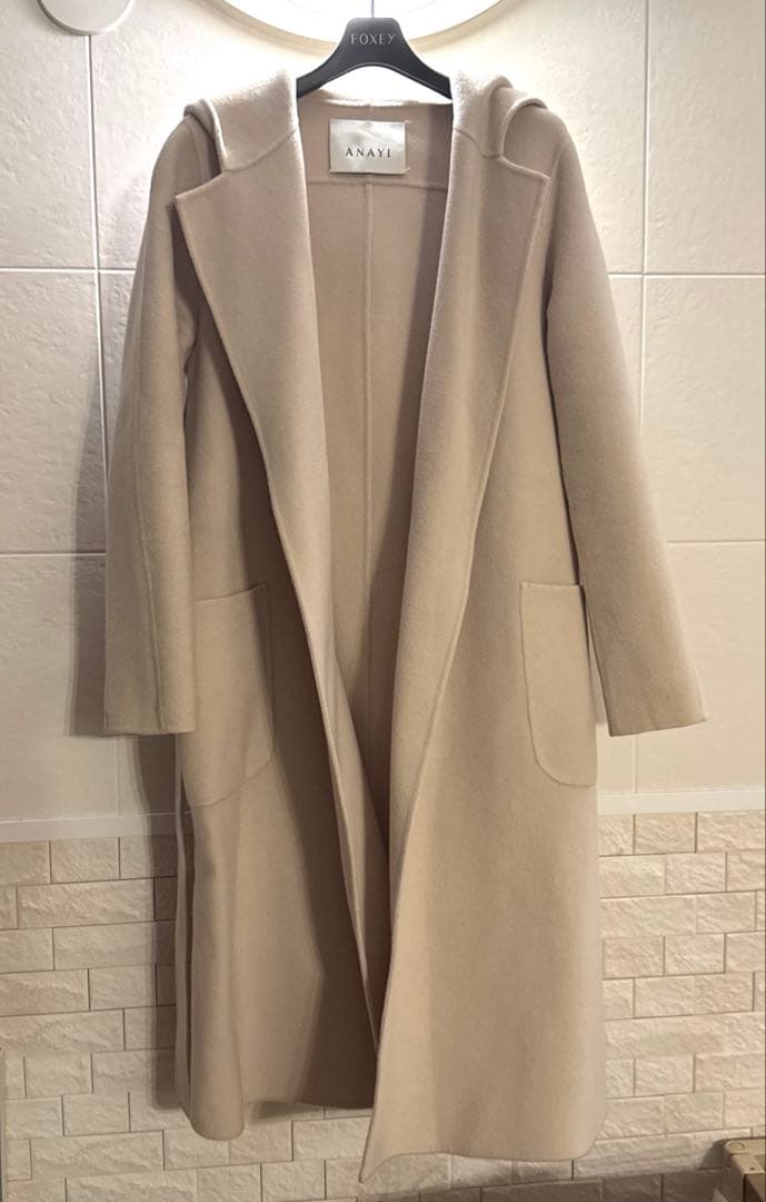 アナイ ANAYI ベージュ ロングコート 38
