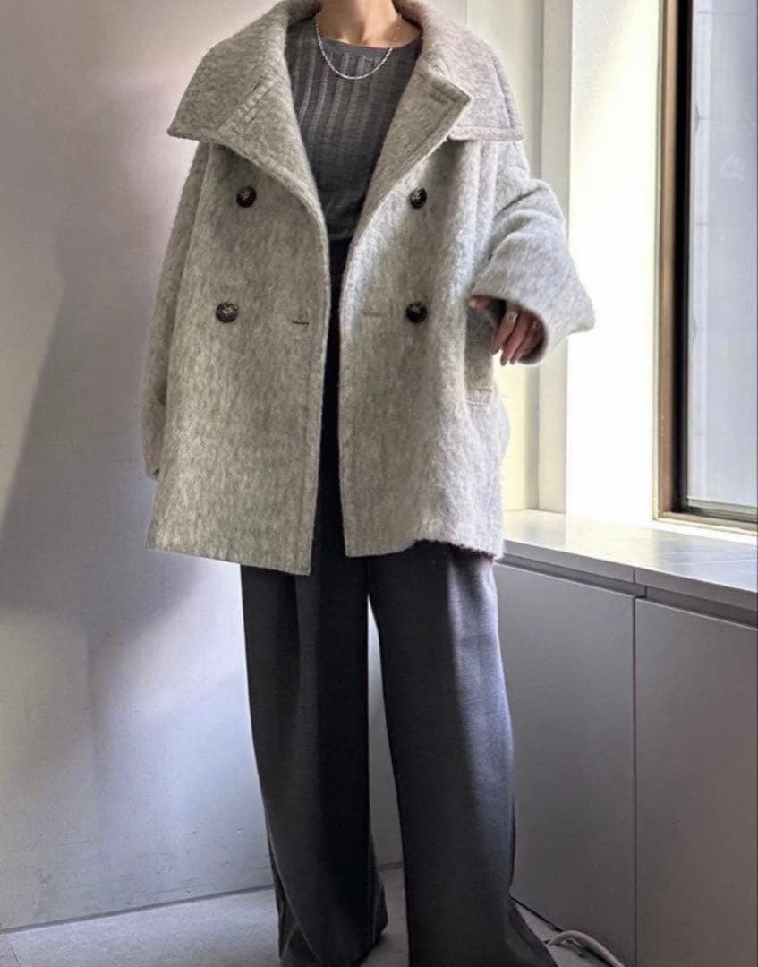 【超美品】コラージュ　ガリャルダガランテ　シャギーコート　ライトグレー